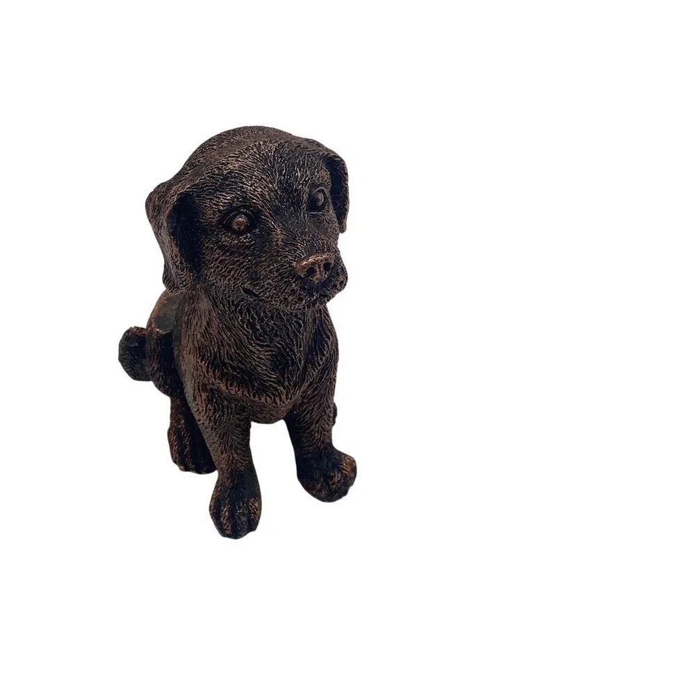 Sitting Labrador‎ Puppy Figurine Doorstop Paperweight Brown
